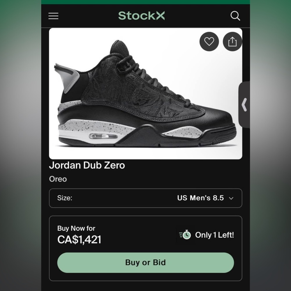 Jordan Dub Zero Black and Gray Sneakers
